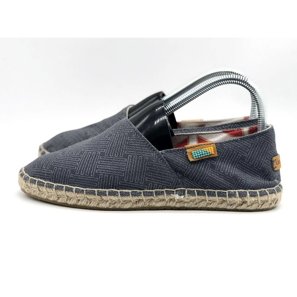 Ubuntu Womens Size 7.5 Shoes Blue Brown Comfort Handmade Kenyan Espadrille Flat - Picture 3 of 7
